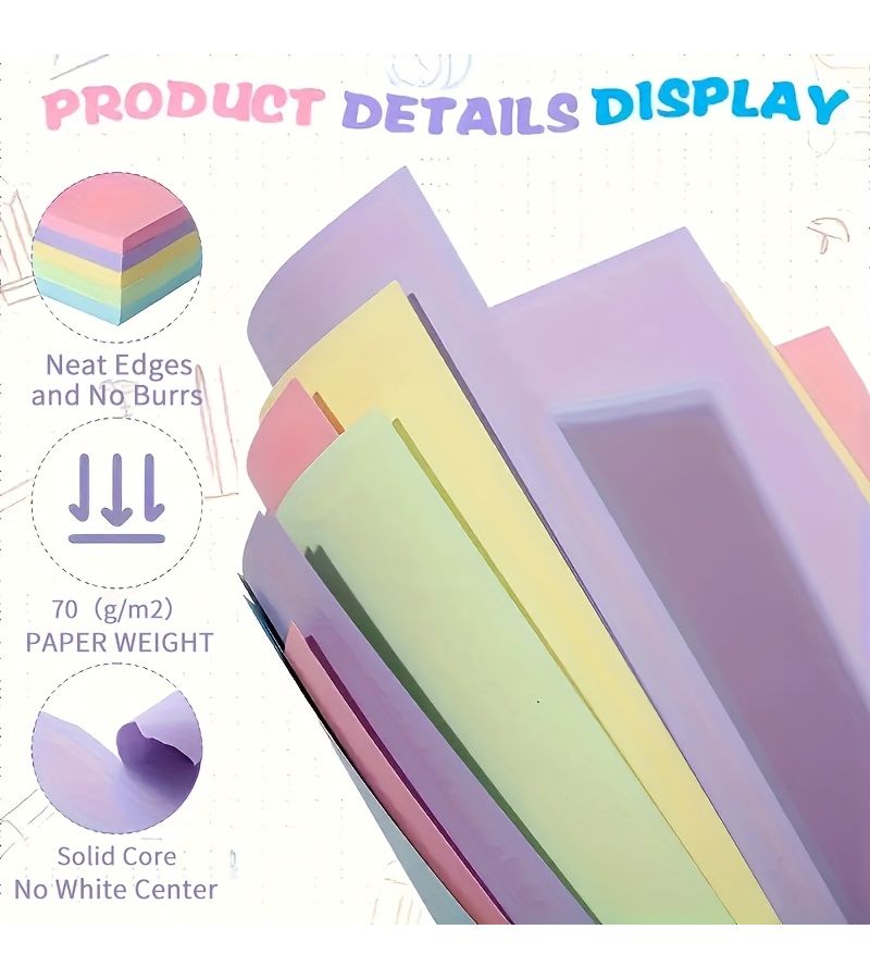 150PCS A4 Light Colored Printing Paper 70 GSM Smooth Office Copy Paper For DIY Origami Painting Writing Art Projects - Image 3