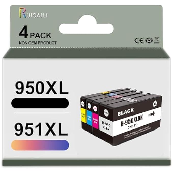 INK CARTRIDGE COMPATIBLE FOR HP 950XL 951XL 950 951 INK CARTRIDGES FOR OFFICEJET PRO 251DW/276DW/8100/8600/8610/8620/8630/8640/8650/8660/8615/8616/8625 4PK - Image 2