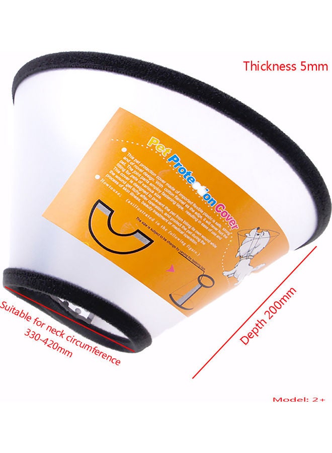 Deo King 2-Piece Adjustable Anti-Biting Wound Healing Cone Collar Cover White/Black 33-42cm - Image 2