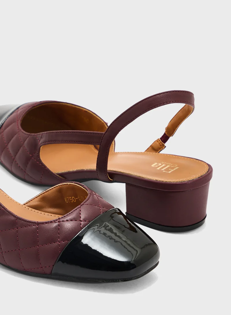 ELLA Block Heeled Slingback  Pump