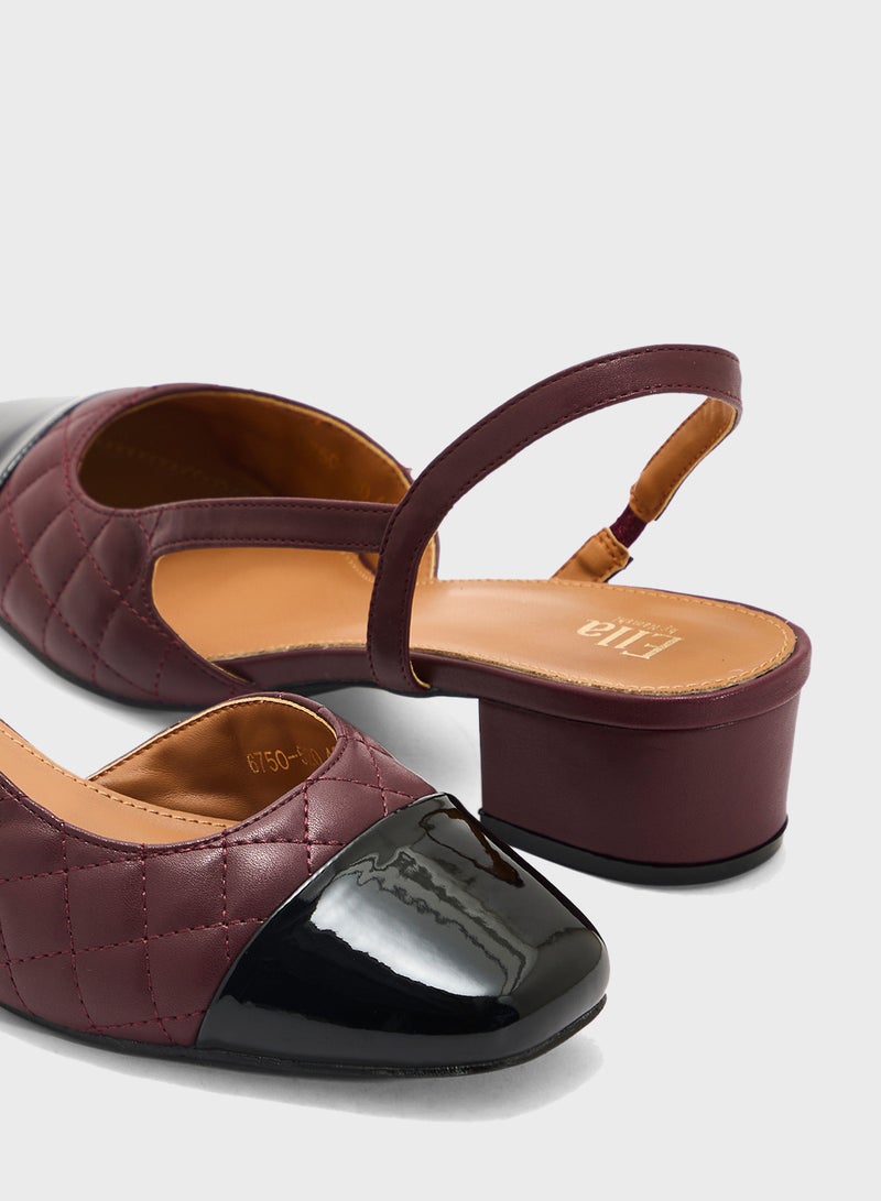 ايلا حذاء بكعب عريض بحزام خلفي - Image 4