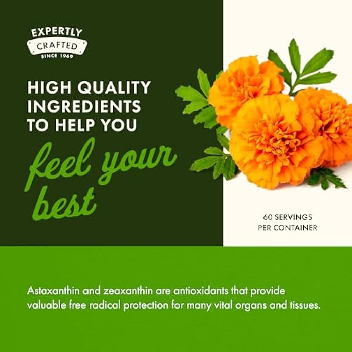 Swanson Astaxanthin & Zeaxanthin Eye Vision Brain Skin Health Antioxidant Support Supplement (Astaxanthin 4 mg & OmniXan Zeaxanthin 4 mg) 60 Softgels Sgels - Image 5
