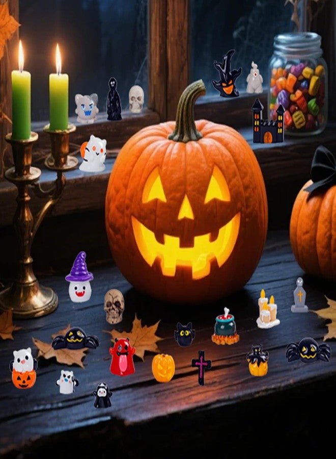 Nerfcareani 50pcs Halloween Mini Resin Figurines for Crafts Tiny Miniature Figures to Hide Pumpkin Ghost Skull Miniatures Bulk for Halloween Party Favors Table Idoor Bag Fillers Garden Dollhouse Decor - Image 5