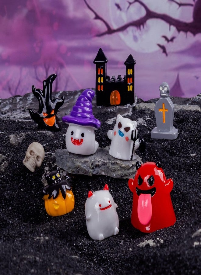 Nerfcareani 50pcs Halloween Mini Resin Figurines for Crafts Tiny Miniature Figures to Hide Pumpkin Ghost Skull Miniatures Bulk for Halloween Party Favors Table Idoor Bag Fillers Garden Dollhouse Decor - Image 4