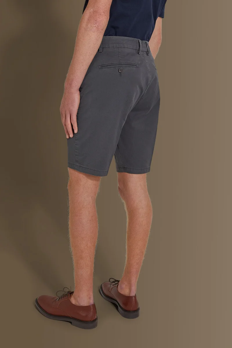 Doppelganger Grey Classic bermuda twill stretch construction - DK Grey for Men | Best Price UAE