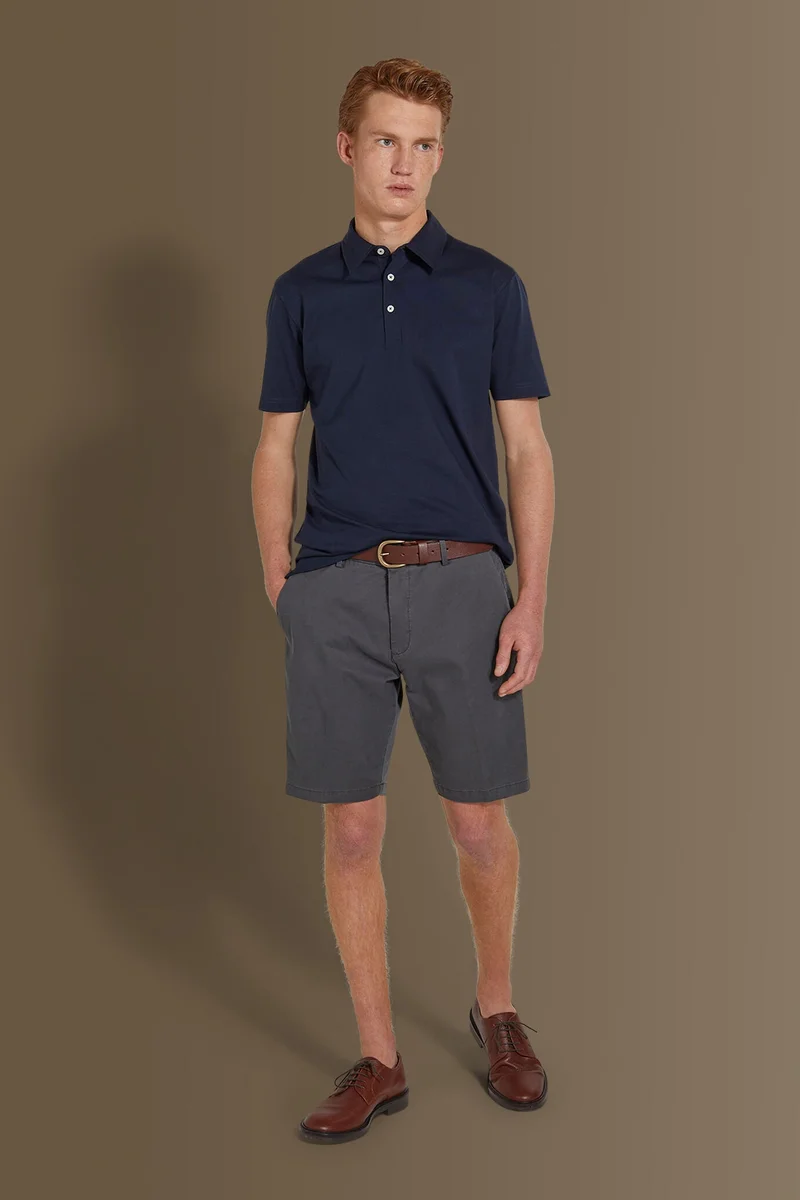 دوبل غانغر Classic bermuda twill stretch construction - DK Grey
