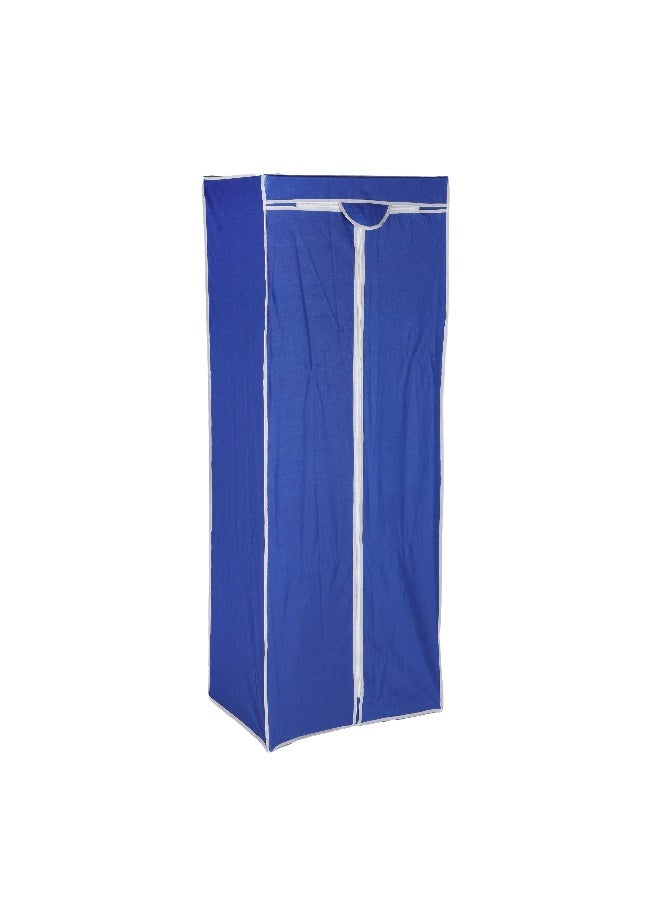 Royalford Wardrobe- RF12427/ Fabric Cabinet with Zipper Closure, Strong Metal Rods, Easy to Assemble/ Multi-Purpose Storage for Clothes, Shirt, Dress, etc./ for Home, Bedroom, Hostel, Living Room/ Heavy-Duty, Rectangular Stand, Space-Saving Design/ Blue Blue - Image 2