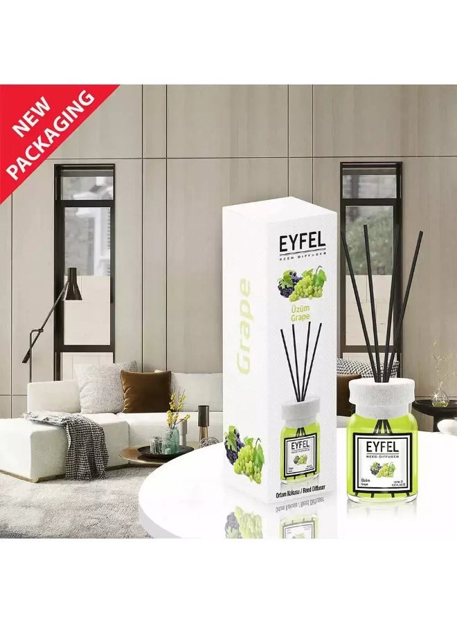 Eyfel Reed Diffuser Grape Perfume Aroma Home Fragrance- 120ml - Image 2
