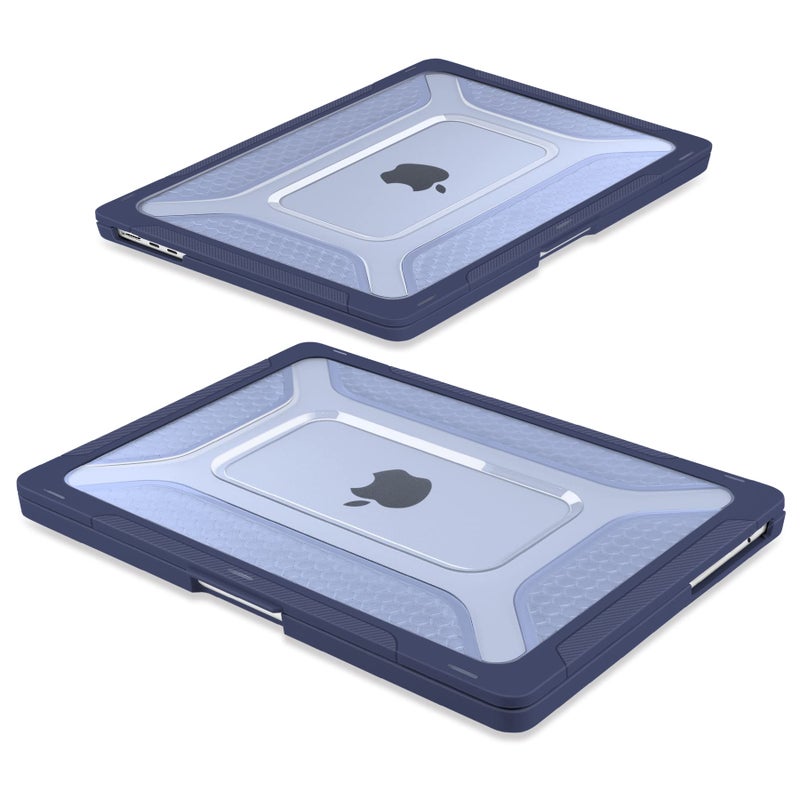 Batianda Extreme Heavy Duty Case for New MacBook Air 13.6 inch 2026 M5 2025 M4 2024 M3 2022 Release - Anti-Slip Rubberized Stand (Holds 25lbs) Honeycomb Exoskeleton Max Cooling & Stability - Navy Blue - Image 5