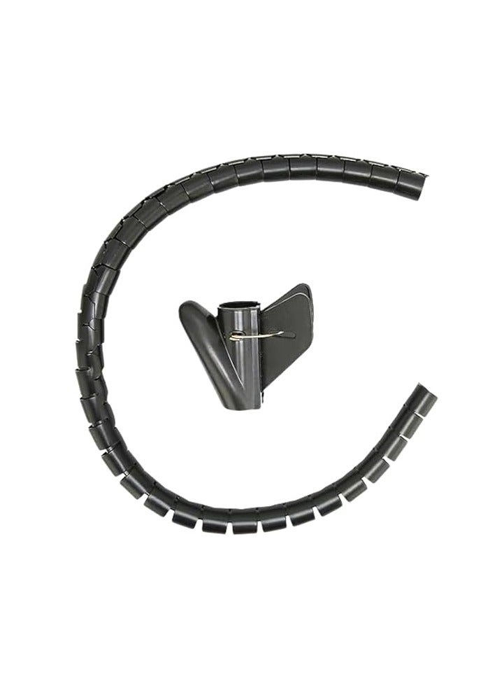 Coiled Tube Cable Organizer Flexible Cable Organizer with Wire Clip Cable Protector Cover for Computer TV PC Home Office Wire Organizer DIY Flexible 3M 10mm Diameter Black  - Image 1