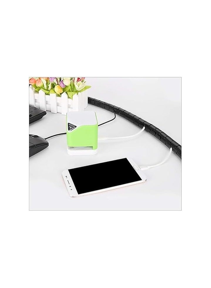 Coiled Tube Cable Organizer Flexible Cable Organizer with Wire Clip Cable Protector Cover for Computer TV PC Home Office Wire Organizer DIY Flexible 3M 10mm Diameter Black  - Image 4