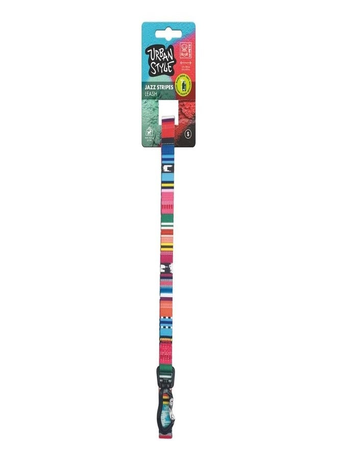 M-PETS Urban Style Jazz Stripes Dog Leash, 120cm Durable Eco-Friendly Pet Leash, Sturdy Nylon Buckles, Washable, Lightweight, Safe for Training, Walking, Daily Use, for Small Dogs, Small - Image 1