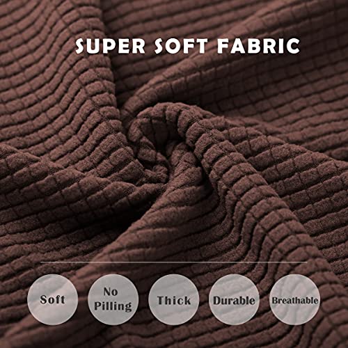 Aertiavty Chair Covers for Dining Room 6 Pack Chair Seat Cover for Dining Room Kitchen, Parsons Chair Covers Dining Chair Slipcover, Chocolate - Image 5