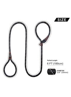 fida Fida Durable Slip Lead Dog Leash, 6 FT x 3/8" Heavy Duty Dog Loop Leash, Comfortable Strong Rope Slip Leash for Small Dogs and Puppies, No Pull Pet Training Leash with Highly Reflective (3/8", Black)  - Image 3