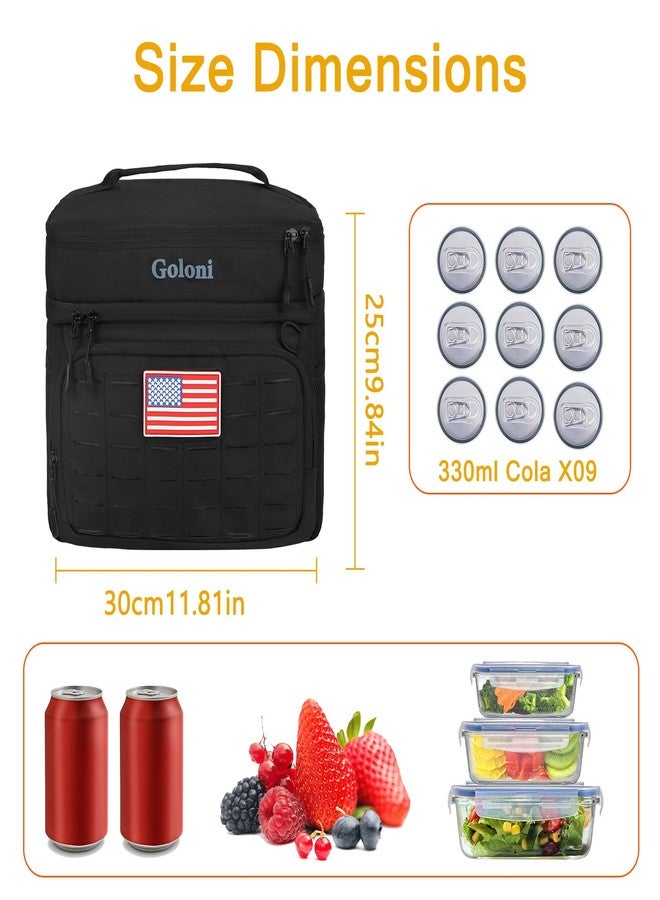 Goloni Portable Insulated Cooler Bag, Leakproof Soft-Sided Lunch Bag with Shoulder Strap,8mm Insulation Keeps Cool 16+ for Camping, Beach, Picnics,Black - Image 3