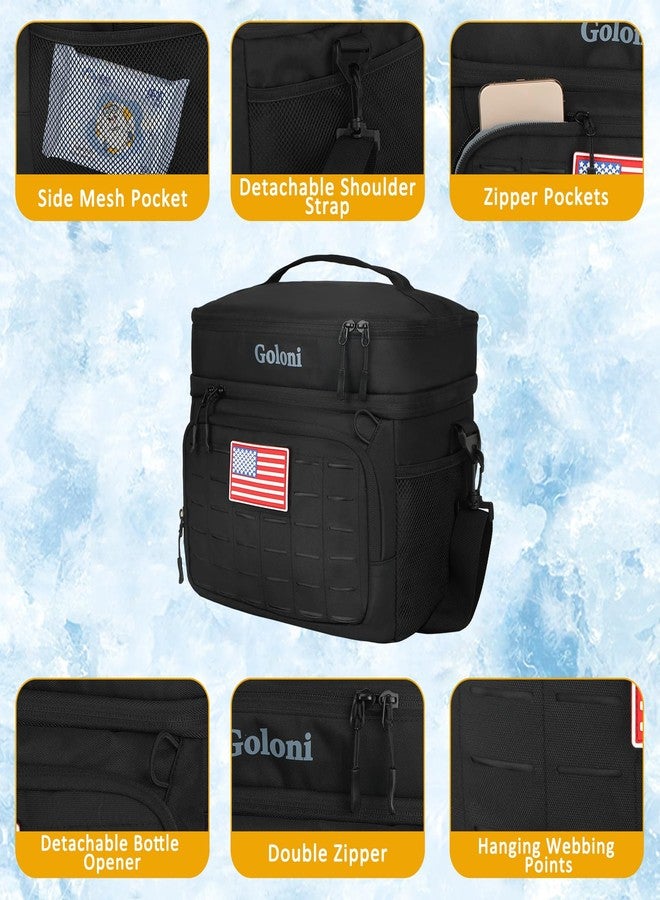 Goloni Portable Insulated Cooler Bag, Leakproof Soft-Sided Lunch Bag with Shoulder Strap,8mm Insulation Keeps Cool 16+ for Camping, Beach, Picnics,Black - Image 4