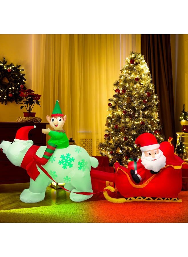 Max Fun 9.5Ft Christmas Inflatables Outdoors Decorations Santa Claus on Sleigh LEDs Build-in Blow Up Christmas Yard Inflatable Decoration for Outdoor Indoor Garden Lawn - Image 2