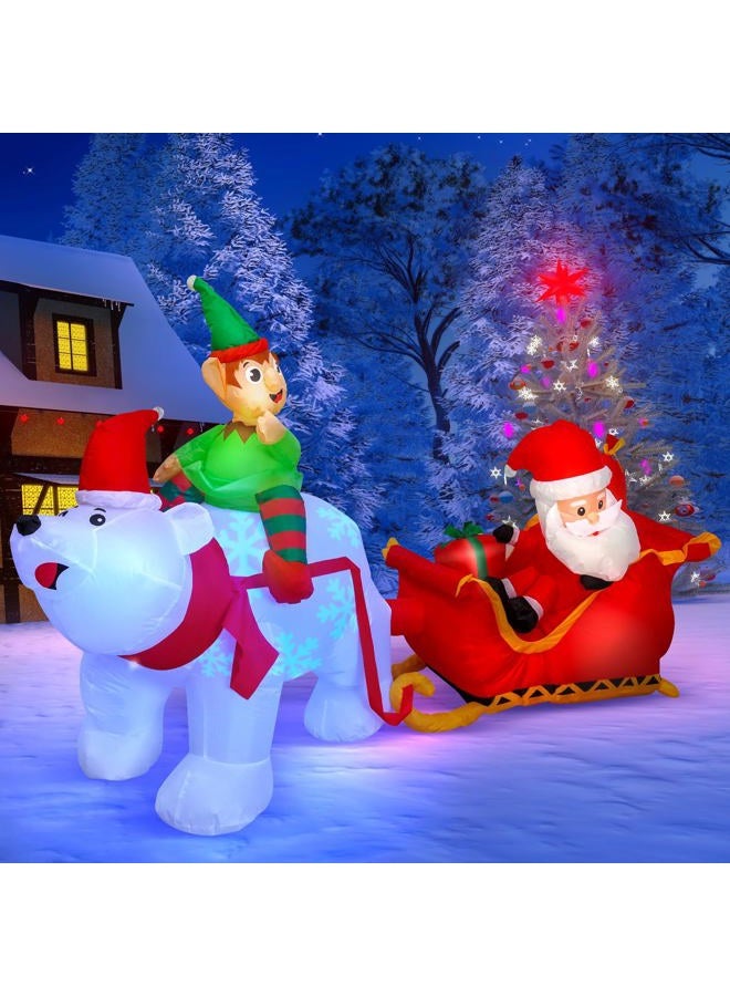 Max Fun 9.5Ft Christmas Inflatables Outdoors Decorations Santa Claus on Sleigh LEDs Build-in Blow Up Christmas Yard Inflatable Decoration for Outdoor Indoor Garden Lawn - Image 3
