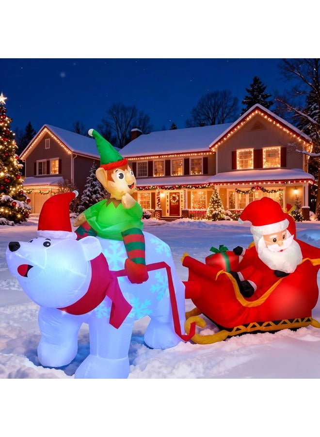 Max Fun 9.5Ft Christmas Inflatables Outdoors Decorations Santa Claus on Sleigh LEDs Build-in Blow Up Christmas Yard Inflatable Decoration for Outdoor Indoor Garden Lawn - Image 1
