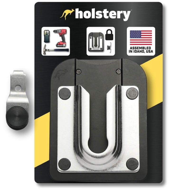 Holstery PinPal Pro | Universal Tool Holster - Gravity Locking Clip-On Tool Belt Holder for Drills, Impacts, and Other Tools (with Pin Kit for Milwaukee M12) - Image 1
