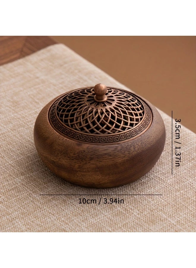 مبخرة بخور/مُبخرة بخور من خشب الجوز - هيكل من الخشب الصلب عالي الجودة، مثالية لديكور المنزل - Image 2