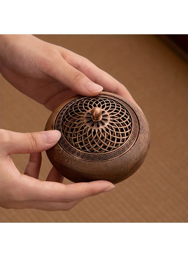 مبخرة بخور/مُبخرة بخور من خشب الجوز - هيكل من الخشب الصلب عالي الجودة، مثالية لديكور المنزل - Image 3