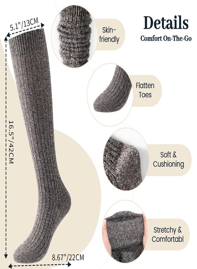 Pleneal 3 Pairs Slouch Socks for Women Long Slouchy Scrunch Socks, Knit Chunky Boot Sock - Image 3