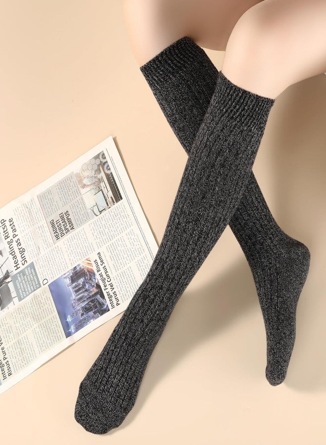 Pleneal 3 Pairs Slouch Socks for Women Long Slouchy Scrunch Socks, Knit Chunky Boot Sock - Image 5