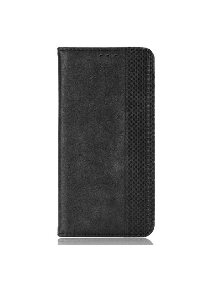 HuHa For Infinix Note 8 / X692 Magnetic Buckle Retro Crazy Horse Texture Horizontal Flip Leather Case with Holder & Card Slots & Photo Frame(Black)  - Image 2