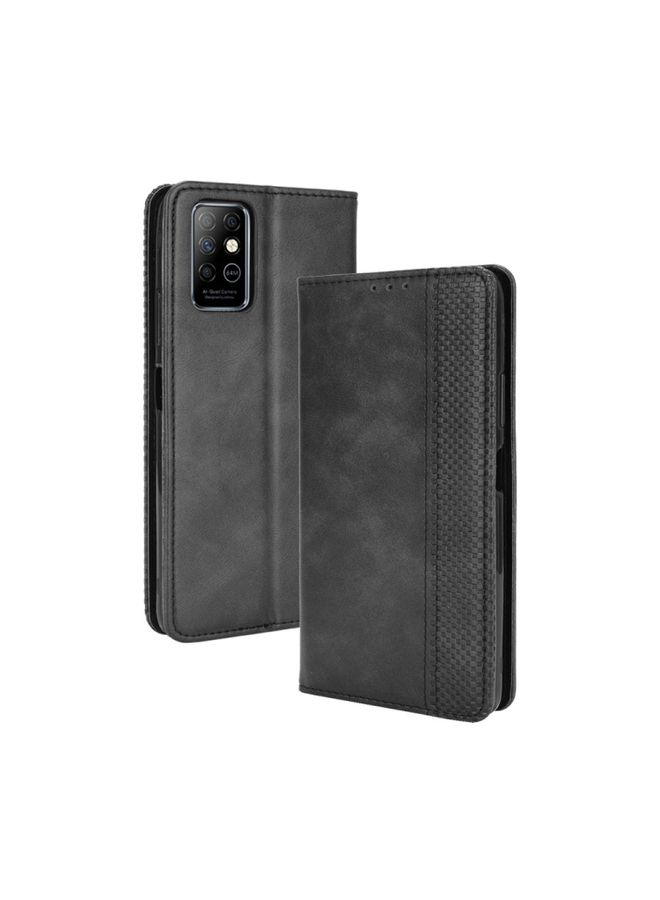 HuHa Case Cover For For Infinix Note 8 / X692 Magnetic Buckle Retro Crazy Horse Texture Horizontal Flip Leather Case with Holder & Card Slots & Photo Frame(Black) 