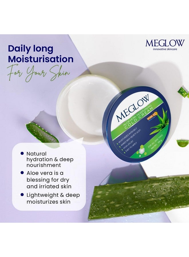 Meglow Combo of Aloe Vera Moisturizing Cold Cream Moisturizer Cream with SPF 15 Protection & Aloevera Body Lotion Best Moisturizer for dry skin - Image 4