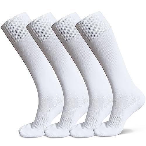 Raigoo Soccer Softball Baseball Football Socks for Youth Kids Boys and Girls Ages 4 to 16 Knee High Sport Athletic Socks - Image 1