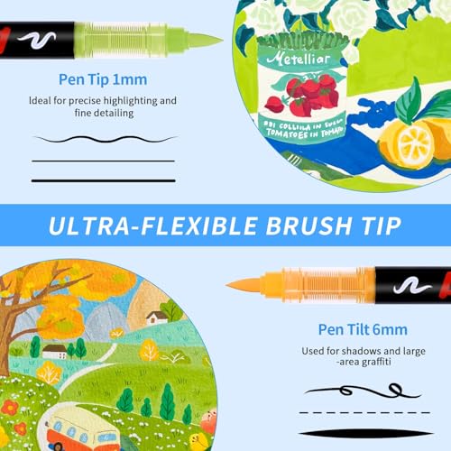 colourmotor Acrylic Paint Markers 24 Colors, Water-Based No-Bleed Markers with Automatic Ink Control, Premium Acrylic Paint Pens for Wood, Canvas, Rock Painting, Glass, Ceramic Surfaces, DIY Crafts - Image 5