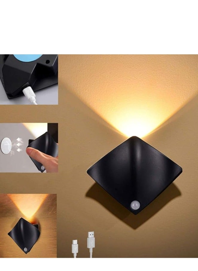 عام مصباح ليلي بحساس الحركة، يأتي بحزمتين ويمكن إعادة شحنه عبر منفذ USB ومزود بمغناطيس لتثبيته على الجدران، بتصميم شكل سمكة لاسلكي ويعرض ضوء دافئ. - Image 3