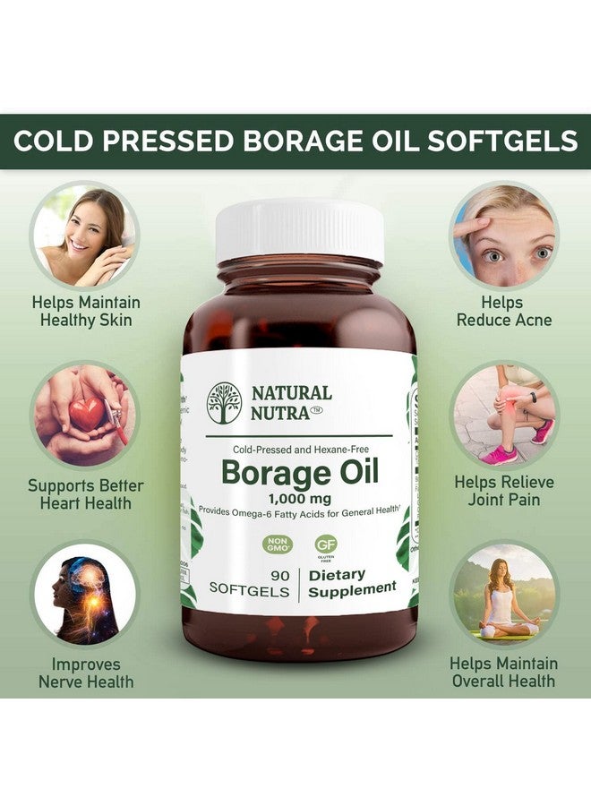 Natural Nutra Borage Oil Omega 6 Essential Fatty Acids Supplement 90 Softgels. - Image 3