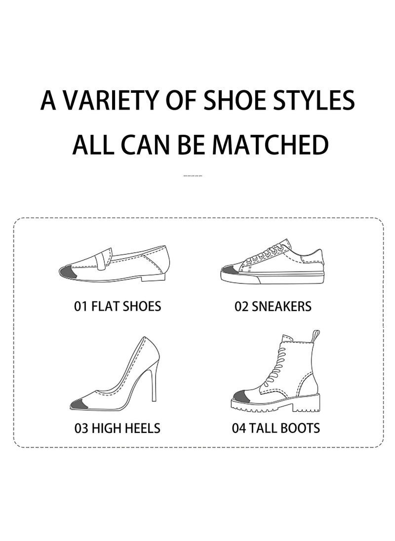 4 Pairs Soft Sponge Adjustable Toe Filler, Reusable Toe Plug for Men and Women Too Big Shoes (2 Black+2 Beige)