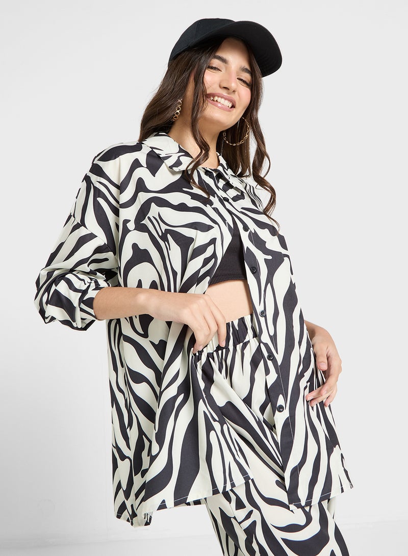 Ginger Animal Print Oversize Shirt & Pant Set - Image 3