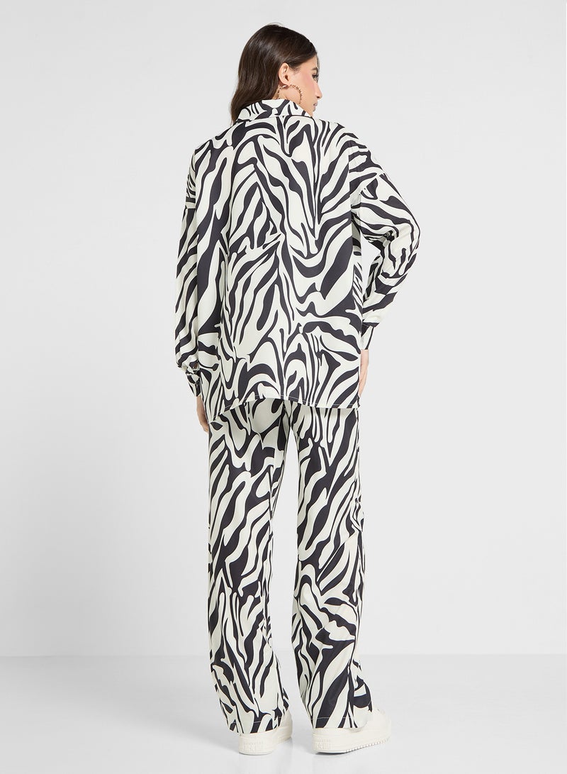 Ginger Animal Print Oversize Shirt & Pant Set - Image 2
