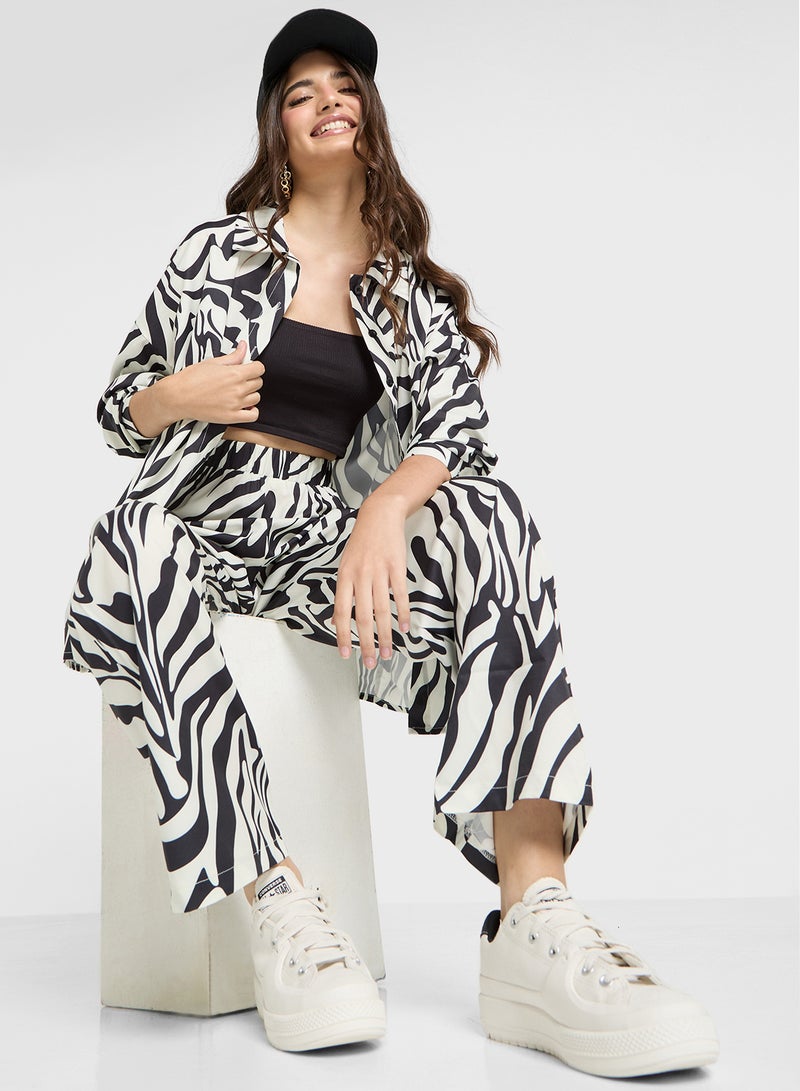 Ginger Animal Print Oversize Shirt & Pant Set - Image 1