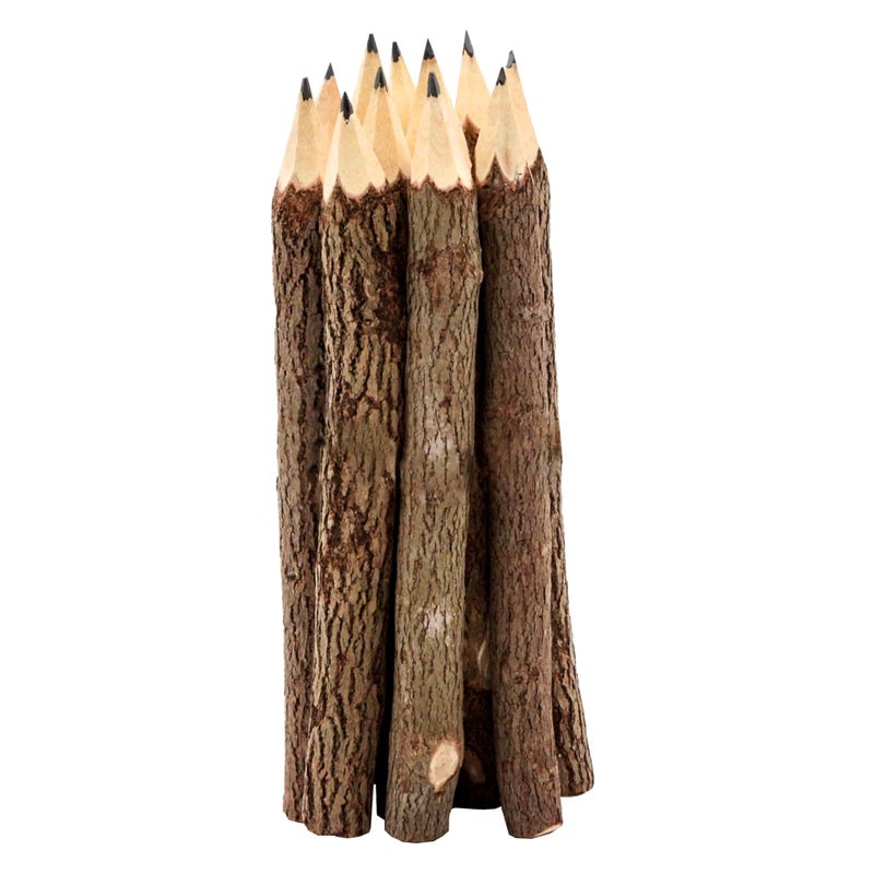 Bsiri Natural Twigs Wooden Pencils Handcrafted Suitable For Kids And Teachers For Woodland Bark Decorations Party Wood Gifts Twig Stick Pencils Vintage Favors Supplies For Classroom - Image 2