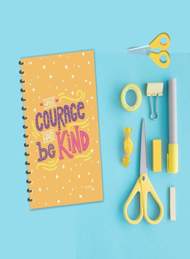 ESCAPER مفكرة إسكيبر، مسطرة، مقاس A5 (8.5 × 5.5 بوصة)، مزينة باقتباسات تحفيزية: "كن شجاعًا ولطيفًا". مثالية للاستخدام المكتبي أو كهدية. - Image 4