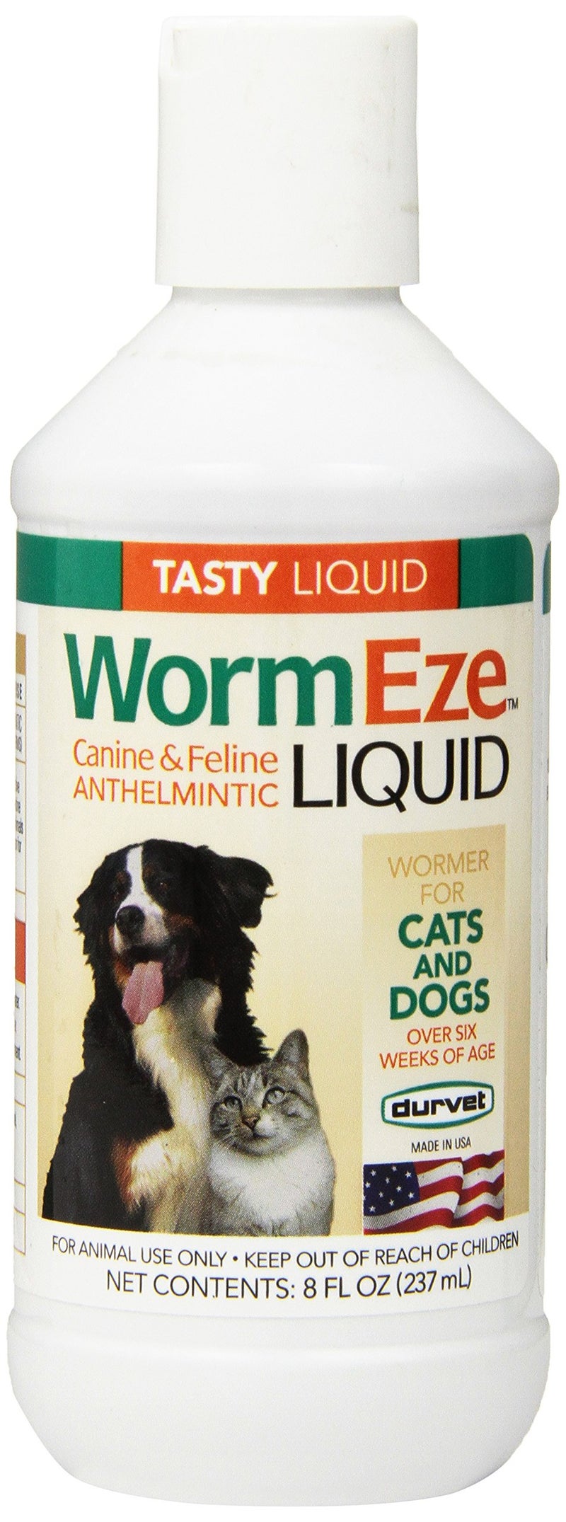 Durvet WormEze Liquid Canine & Feline Antihelmintic, 8 oz - Image 1