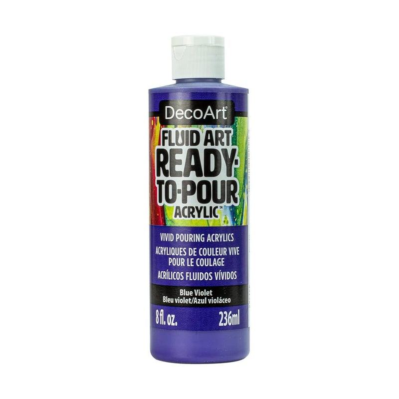 DecoArt Deco Art DFA-17 DecoArt FluidArt Ready-to-Pour Acrylic Paint 8oz-Blue Violet - Image 1