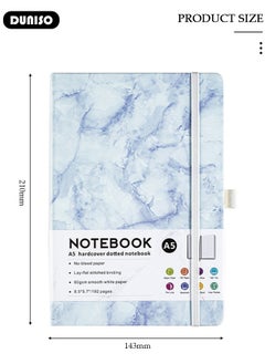 DUNISO A5 Notebook, Portable Notepad with Ribbon Bookmark, Transverse Line Diary Notebook for Women Men, Classic Transverse Line Notepad with Pen Slot for Writing,Travel,Work & School  - Image 4