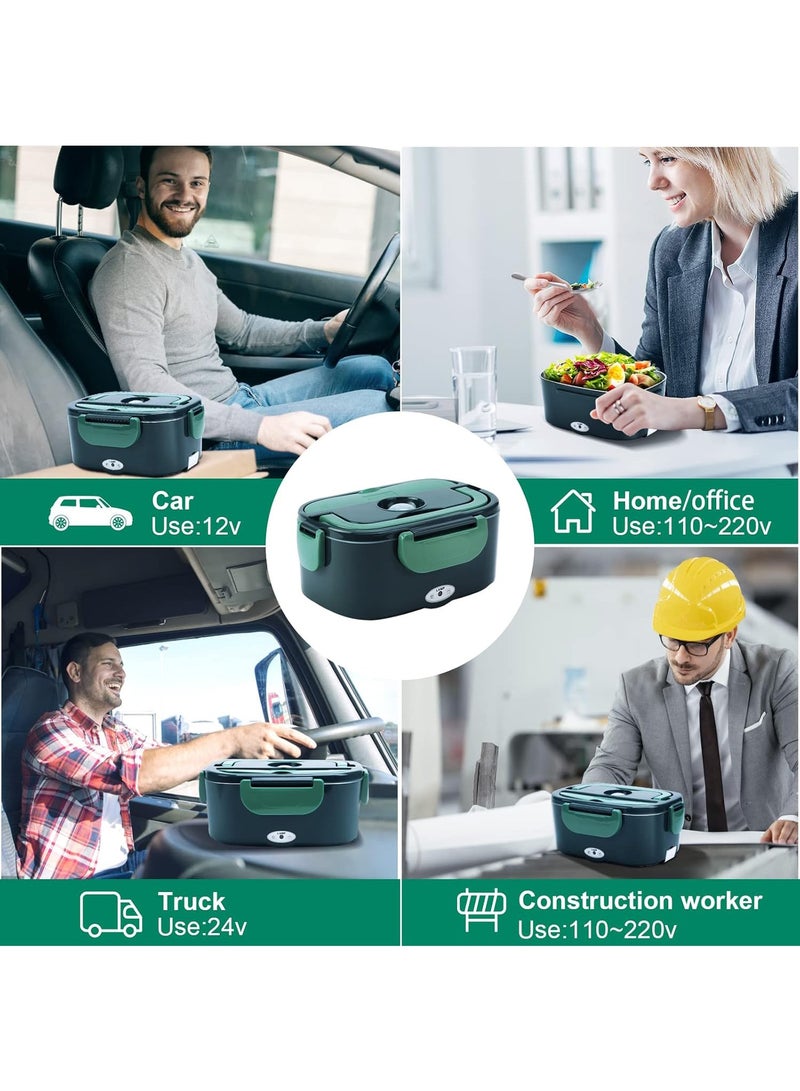 Electric Lunch Box 12V/24V/220V, 1.5L Stainless Steel Fast Heating Box, Removable Meal Box, for Office, School, Travel, Car, with Insulated Bag - Image 2