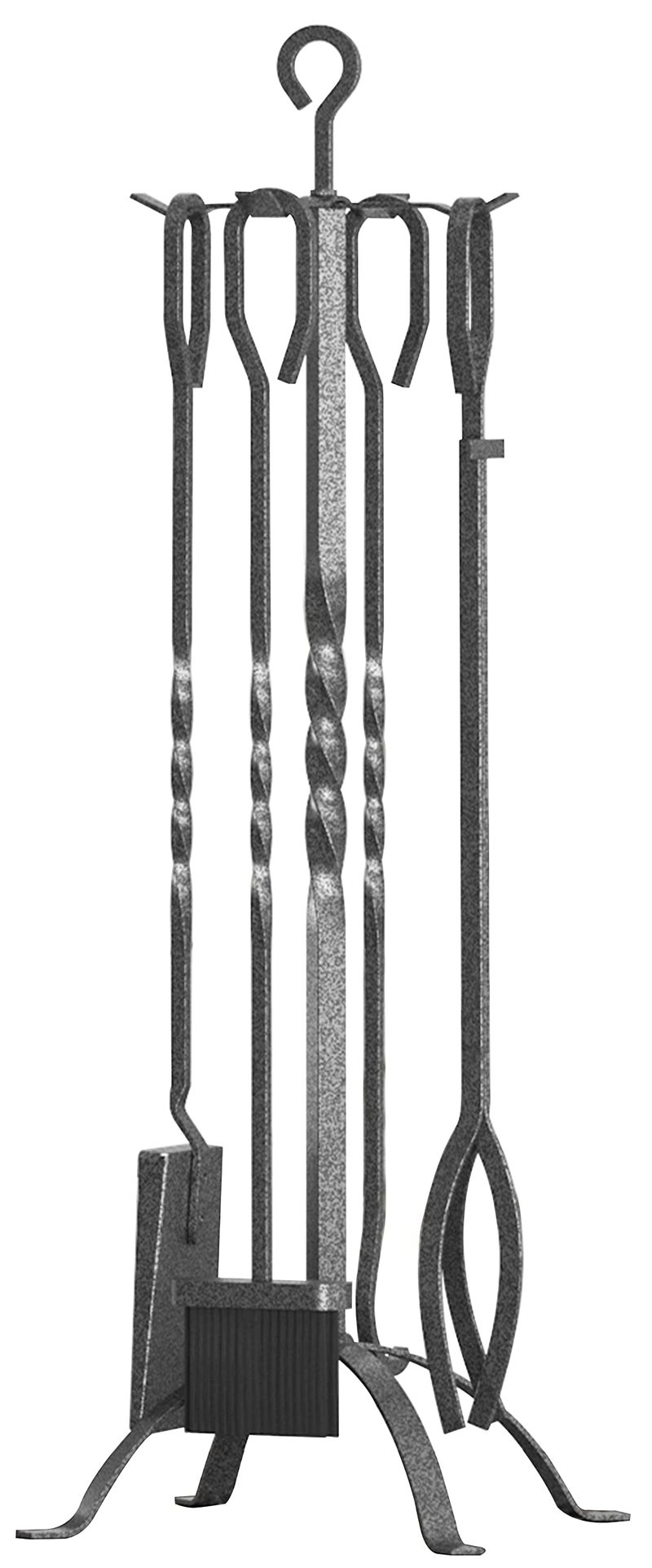 Fire Beauty Fire Beauty 5 Pieces Fireplace Tools Sets Fireplace Accessories Tools Holder with Handles Tools for Indoor Fireplace Decor Outdoor Fire Pit Modern ToolPewter 