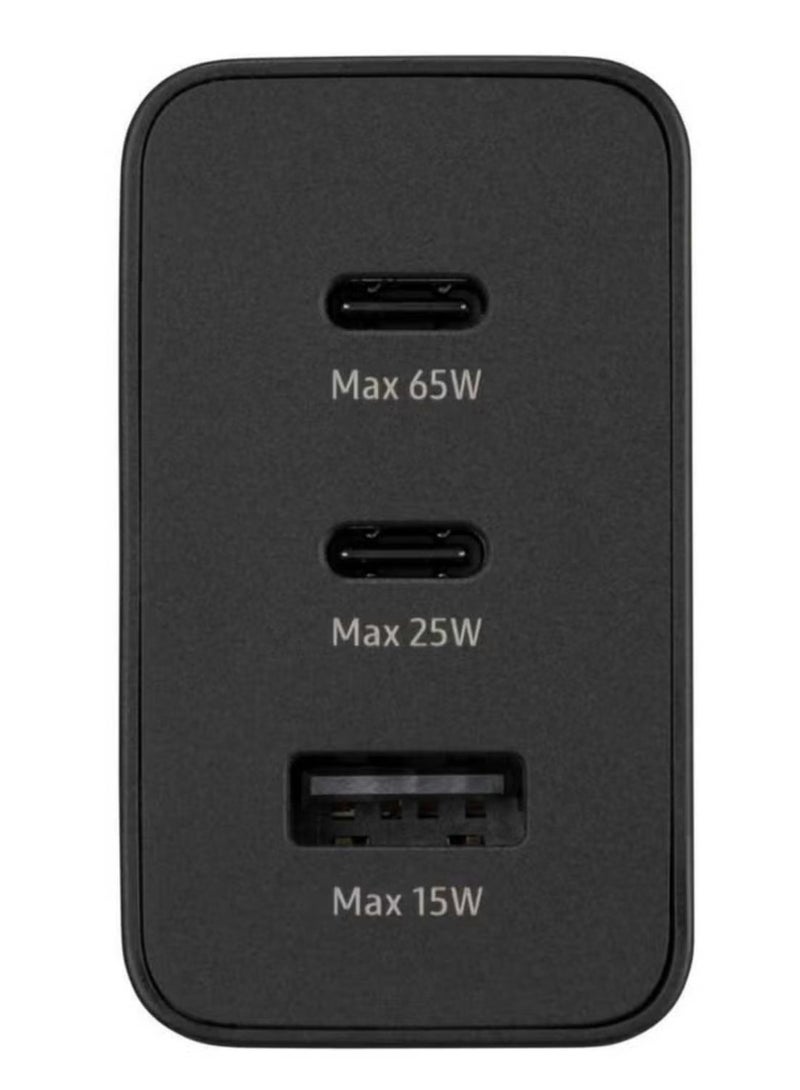 General 65W Fast Charger for Galaxy Three-Port Charger Head with USB Type-C Charging Cable, S25 Ultra S24 Ultra S23 Ultra S23 Plus S23 S23 S22 Ultra S22 S21 Ultra S21 S21 A54 A53 A52A  - Image 3