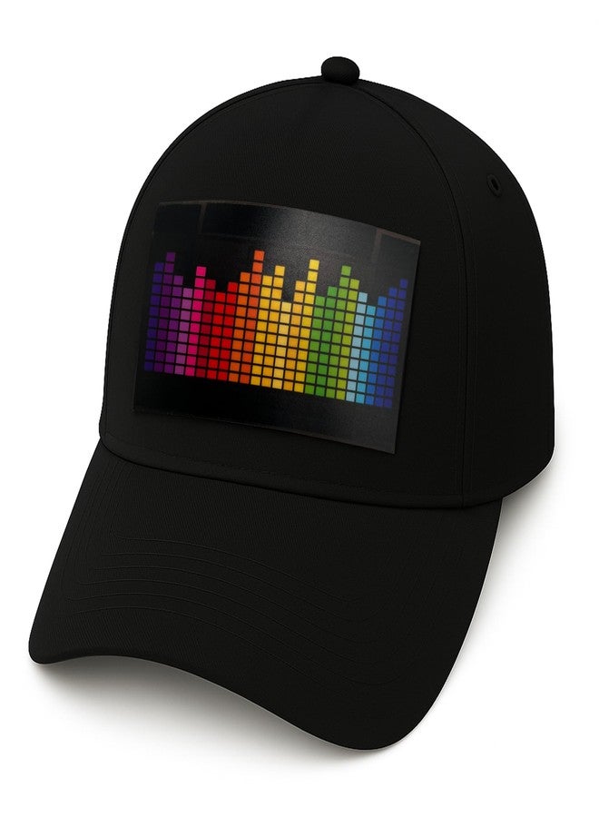 GloFX Black LED Equalizer Baseball Hat - Sound Reactive Light-Up Hat for Raves, Parties & Festivals - 2 AAA Batteries Required, Not Included - Image 1