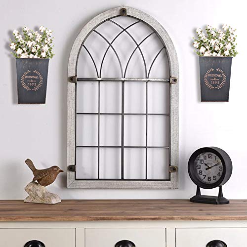 LESEN Rustic Metal Wall Planter Country Home Hanging Wall Vase Pocket for Plants or Flower Indoor or Outdoor Farmhouse Wall Decor,Set of 2 - Image 5
