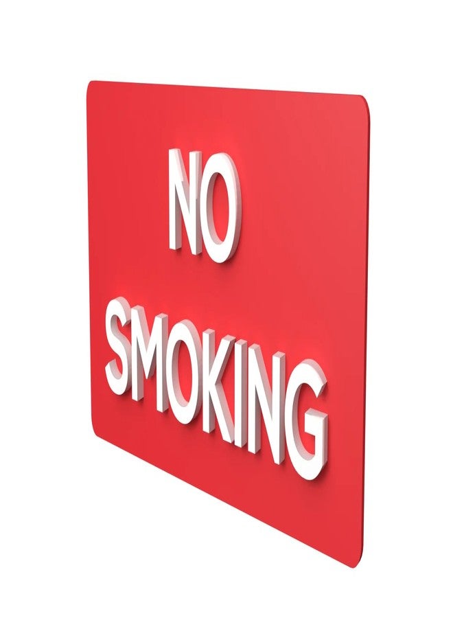 Decor Kafe 3D Acrylic 'NO SMOKING' Sign Board - Professional Shop, Hotel & Office Signage (Waterproof) - Easy Tape Installation - 3mm Sheet, 3mm Letters - Image 1